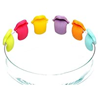 6pcs - set de silicona Lengua del partido del estilo Dedicado Etiqueta ventosa copa de vino copas de vino Reconocedor…